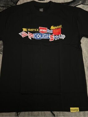 Men's Black Graphic Short Sleeve T-Shirt - Cough Syrup Design